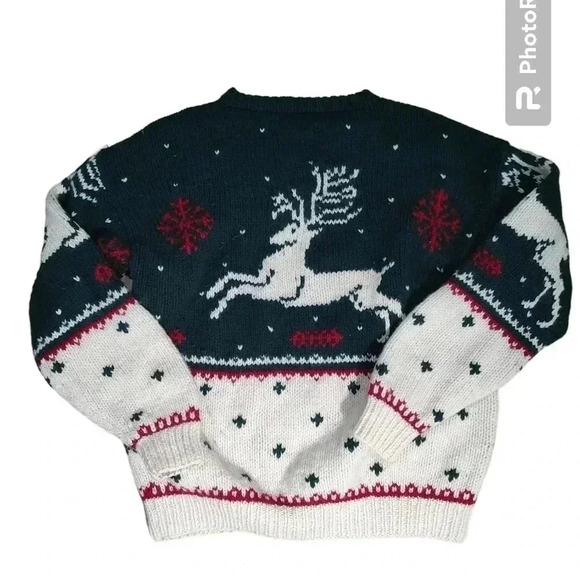 Vintage 1990 Eddie Bauer wool reindeer sweater - Picture 2 of 3
